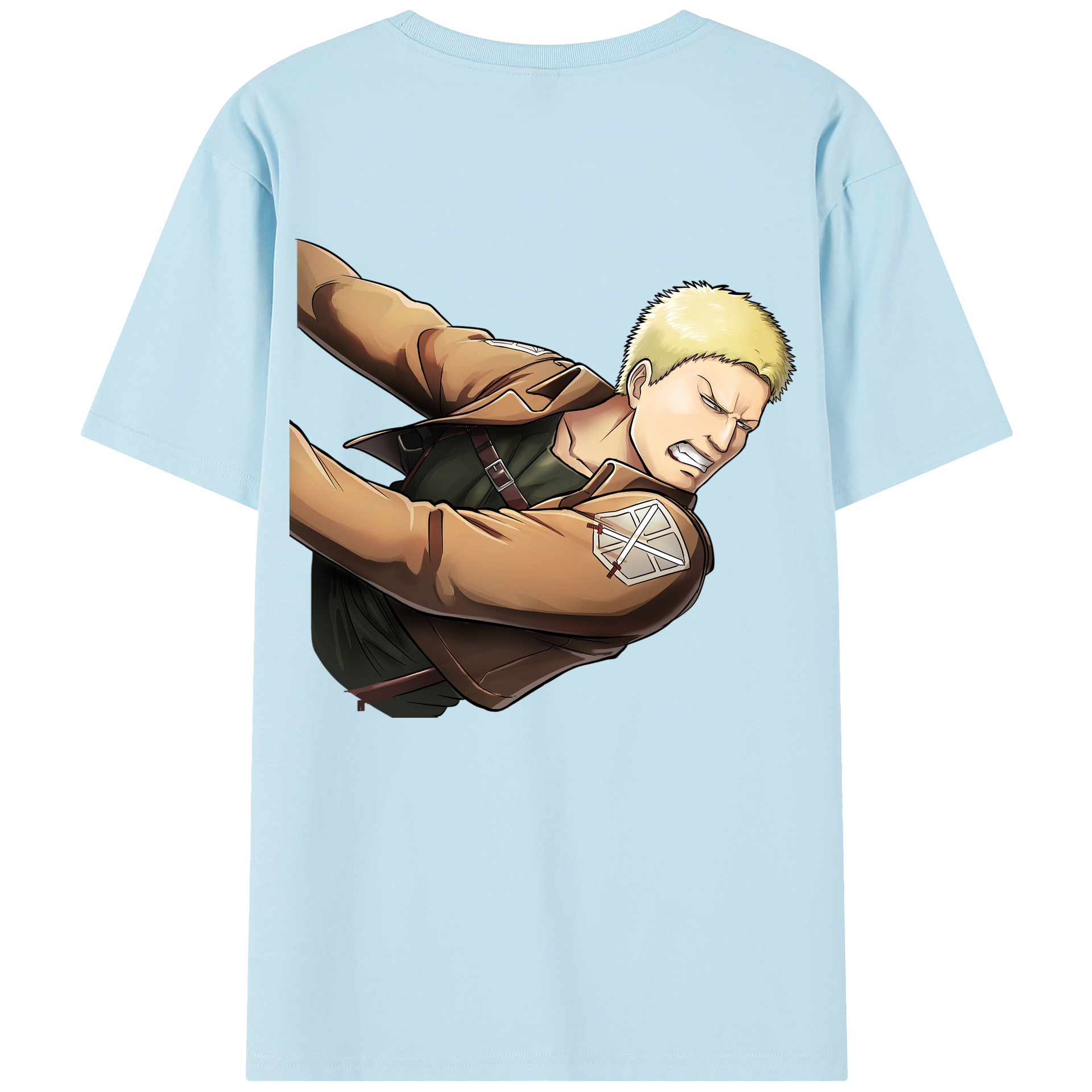 （画像用） 進撃の巨人 ライナー・ブラウン Attack on Titan Reiner Braun 綿100％半袖Tシャツ（背面プリント）